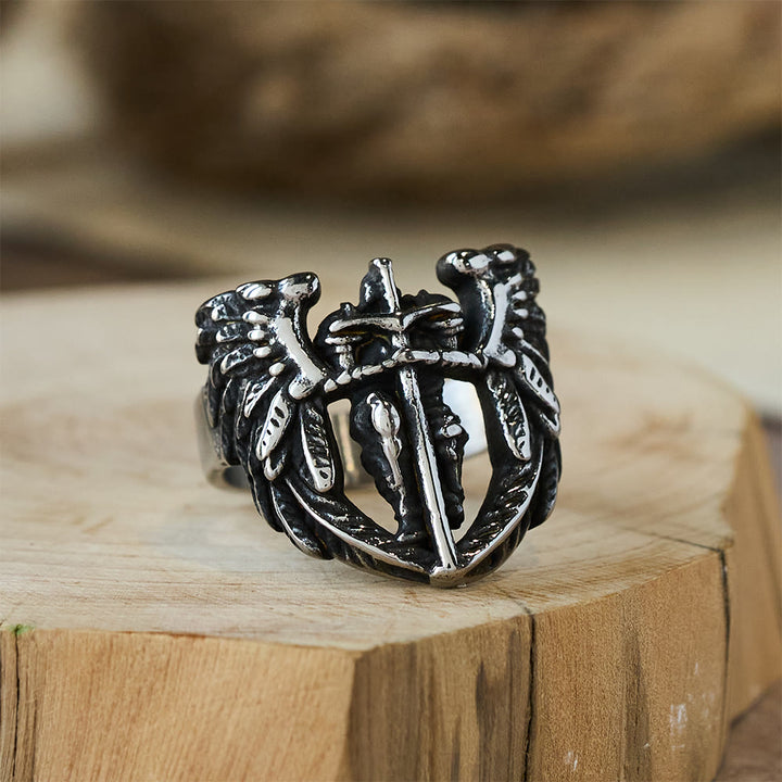 Christianartworkshop Archangel Michael Winged Sword Ring: A Symbol of Divine Protection - image 5
