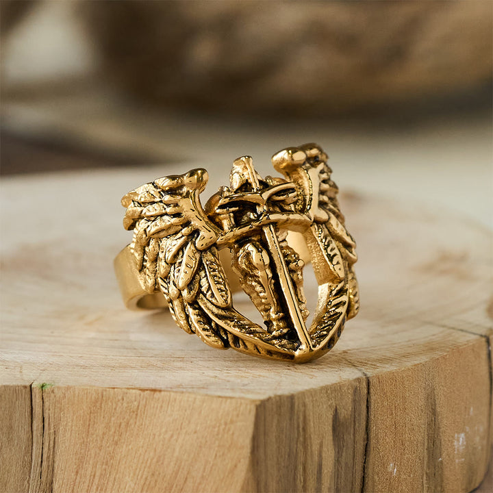 Christianartworkshop Archangel Michael Winged Sword Ring: A Symbol of Divine Protection - image 6