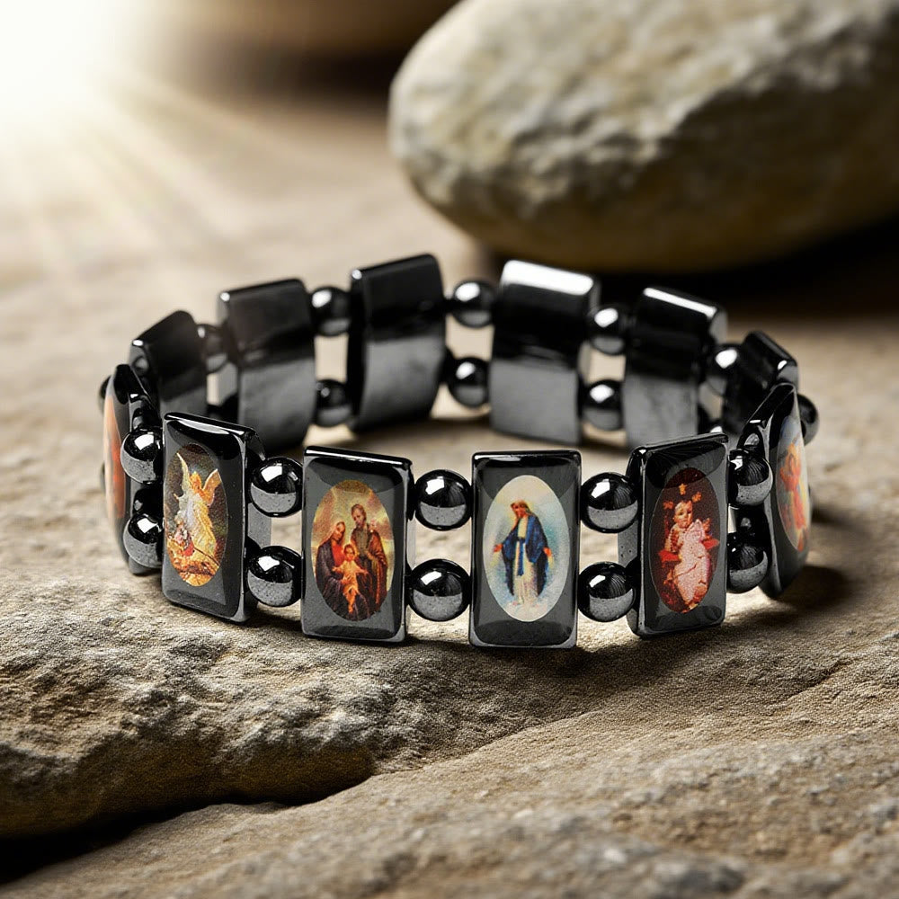Christianartworkshop Sacred Icon Hematite Bracelet: A Symbol of Timeless Devotion - B - image 2
