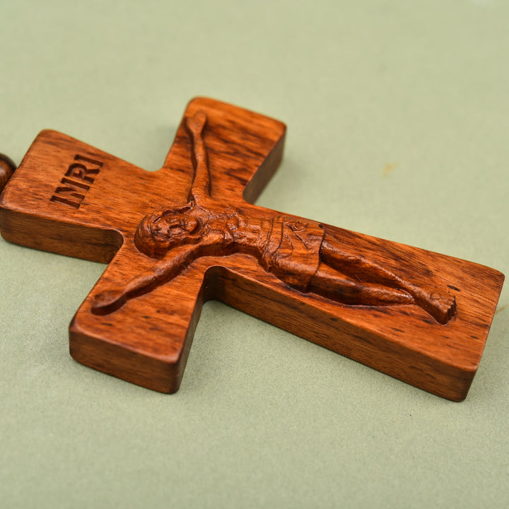 Christianartworkshop Two-Designed Crucifix Wooden Car Rosary Pendant: A Symbol of Traveler's Protection - image 8