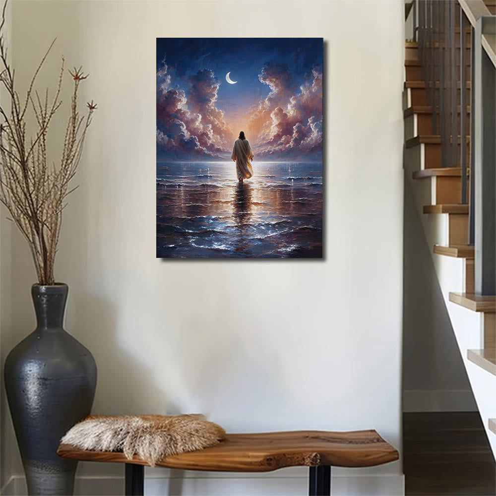 Christianartworkshop Twilight Waters Jesus Faith Wall Art Print: A Daily Reminder of His Calm - image 1