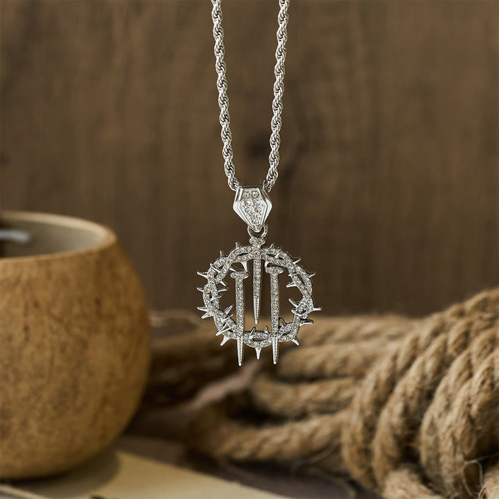 Christianartworkshop Crown of Thorns & Nails Rope Chain Necklace: A Symbol of Redemptive Sacrifice - image 5