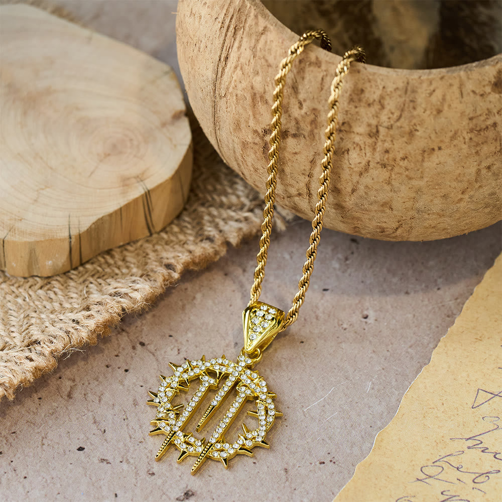 Christianartworkshop Crown of Thorns & Nails Rope Chain Necklace: A Symbol of Redemptive Sacrifice - image 2