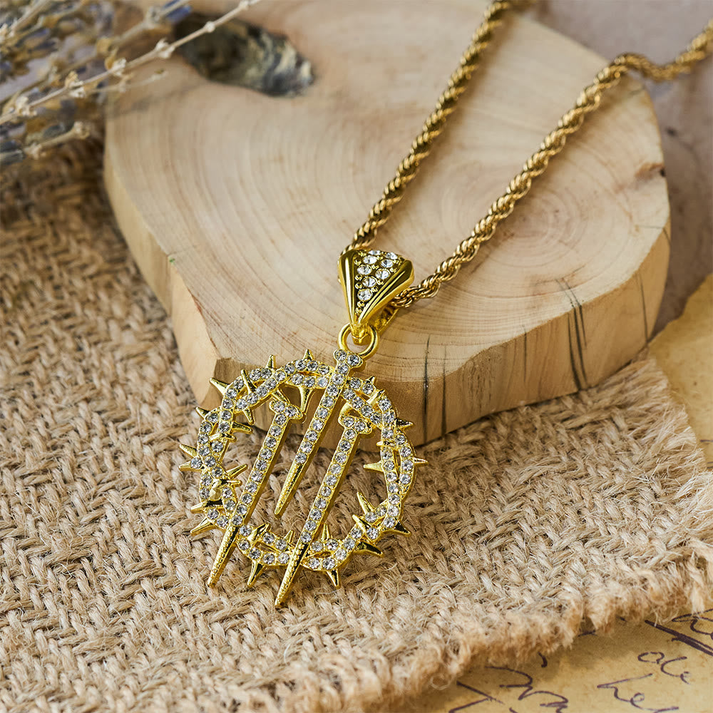 Christianartworkshop Crown of Thorns & Nails Rope Chain Necklace: A Symbol of Redemptive Sacrifice - image 3