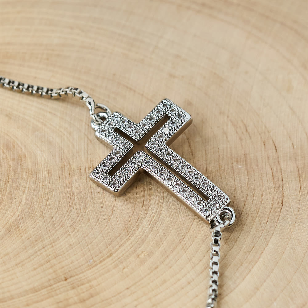 Christianartworkshop Golden/Silver/Black Zircon Cross Bracelet: Embody the Grace of the Cross - image 4