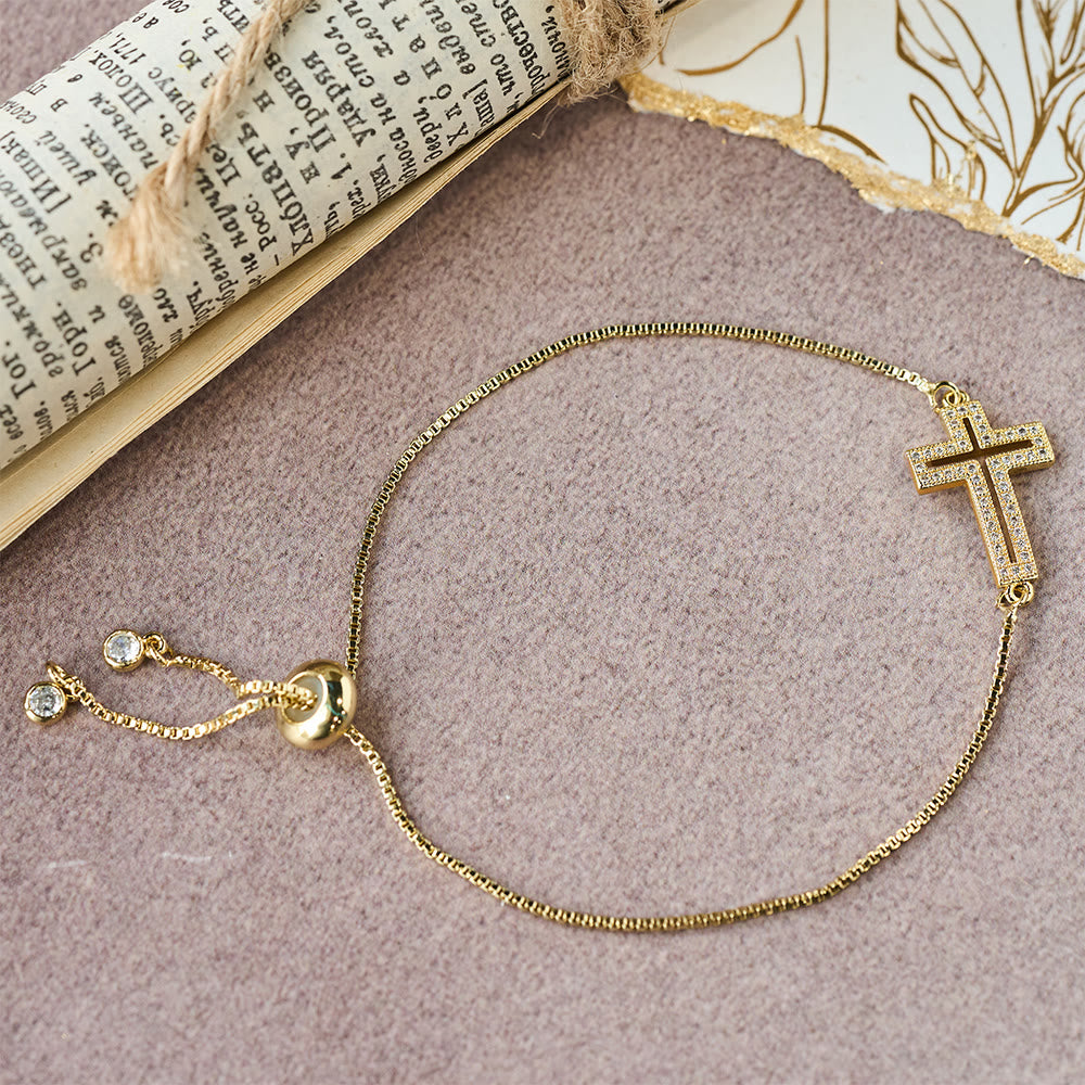 Christianartworkshop Golden/Silver/Black Zircon Cross Bracelet: Embody the Grace of the Cross - image 3