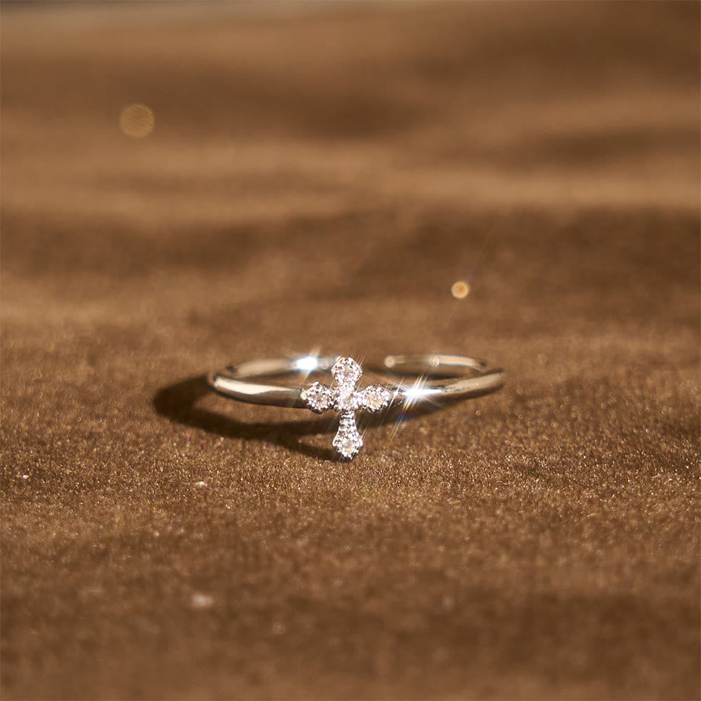 Christianartworkshop Zircon-Encrusted Cross Ring: Timeless Devotion in Golden, Silver, and Rosegold - image 7