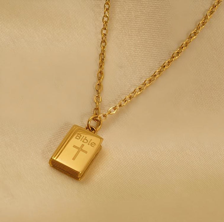 Christianartworkshop Bible Pendant Necklace with Cross Motif: Elevate Your Style with Spiritual Meaning - image 3