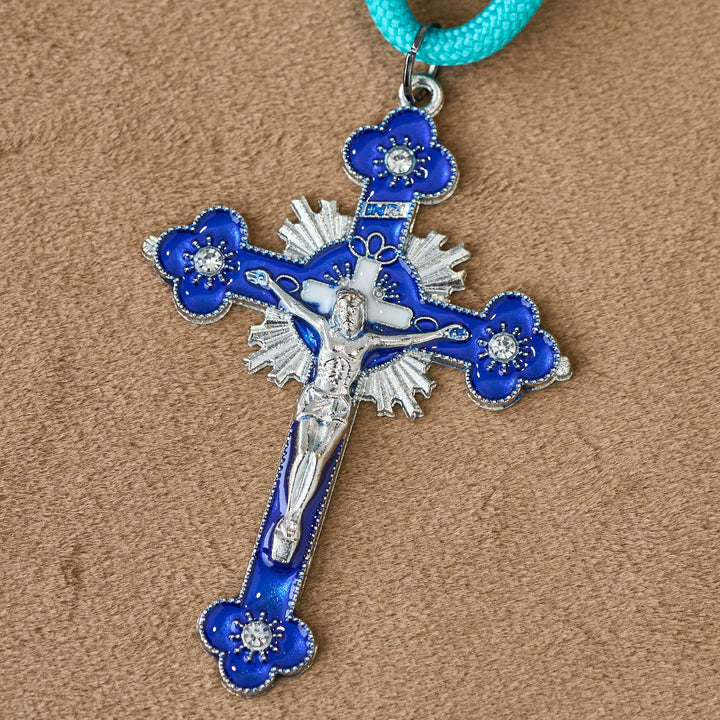 Christianartworkshop Lapis Lazuli Paracord Pocket Rosary with St. Michael Guardian - image 7