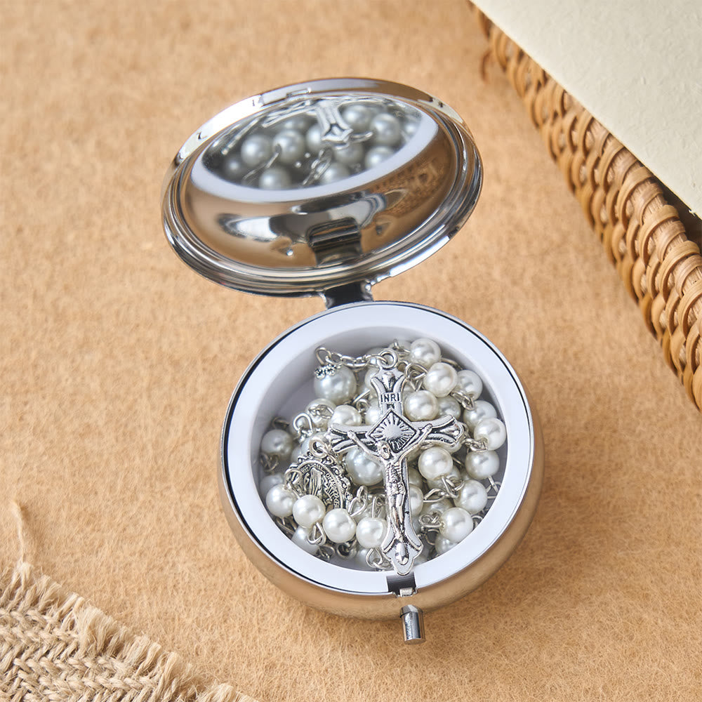 Christianartworkshop Devotional Rosary with Storage Box: Our Lady Medal and Crucifix for Prayerful Reflection - image 8