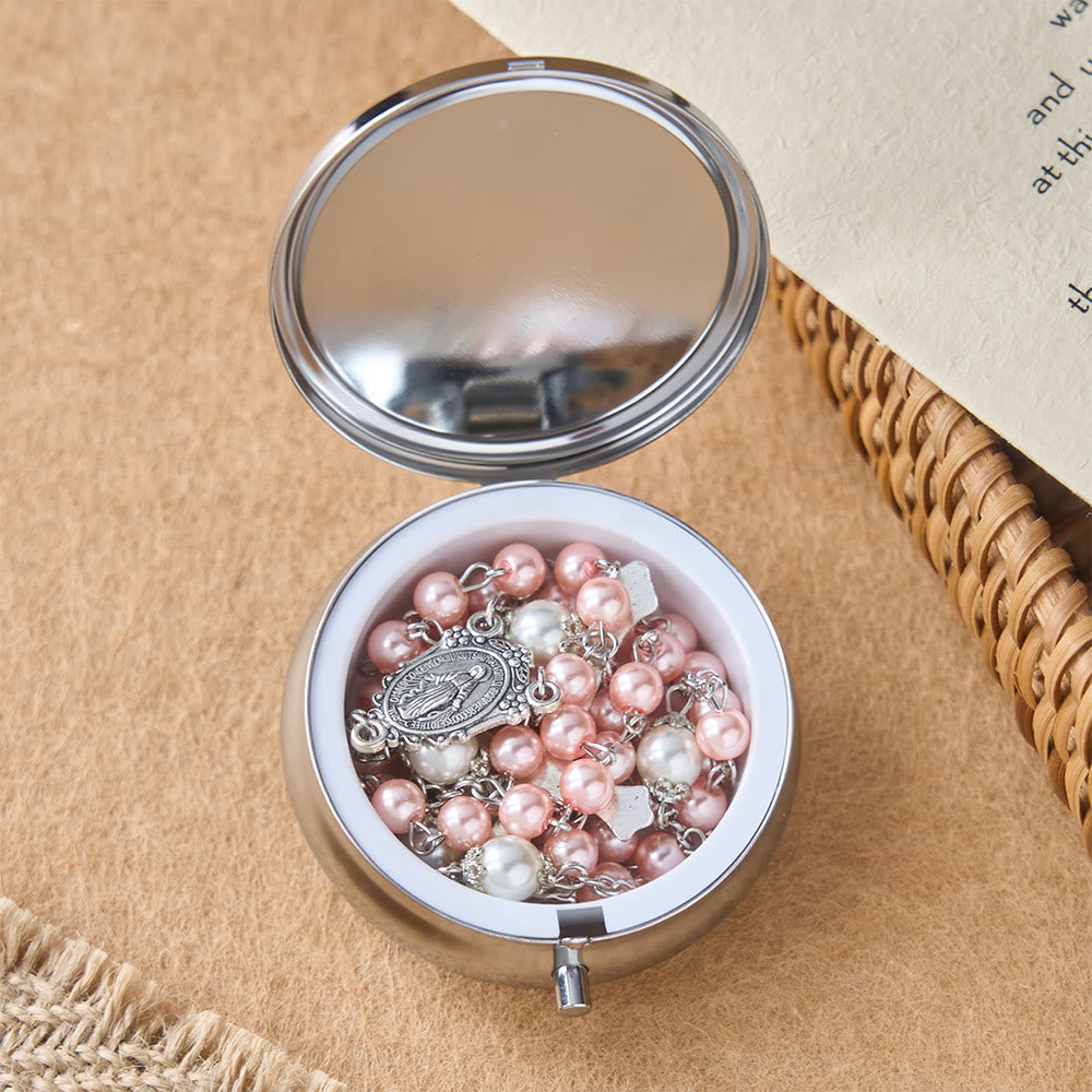Christianartworkshop Devotional Rosary with Storage Box: Our Lady Medal and Crucifix for Prayerful Reflection - image 16