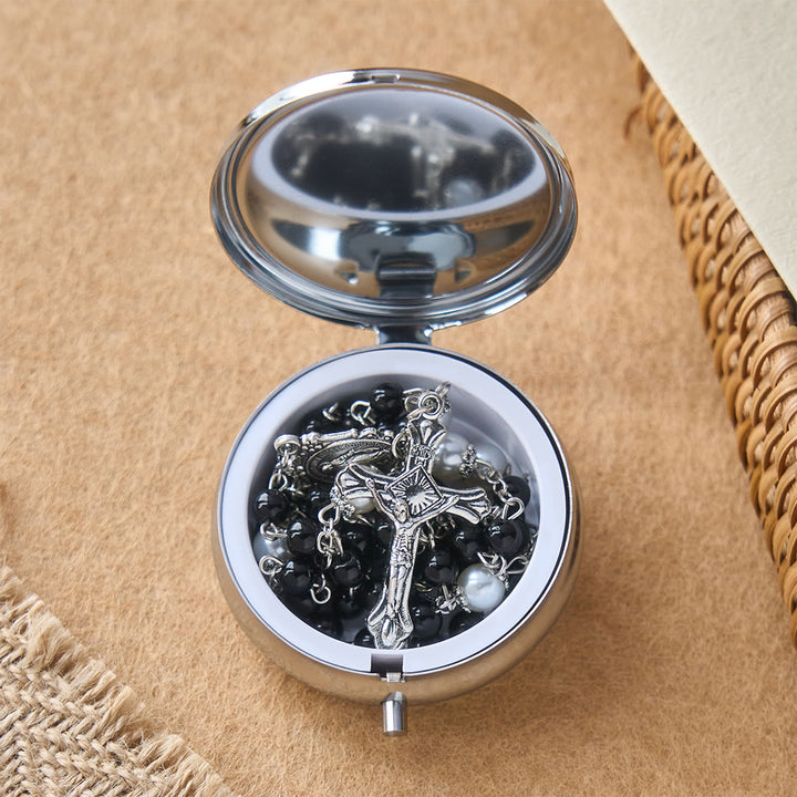 Christianartworkshop Devotional Rosary with Storage Box: Our Lady Medal and Crucifix for Prayerful Reflection - image 10