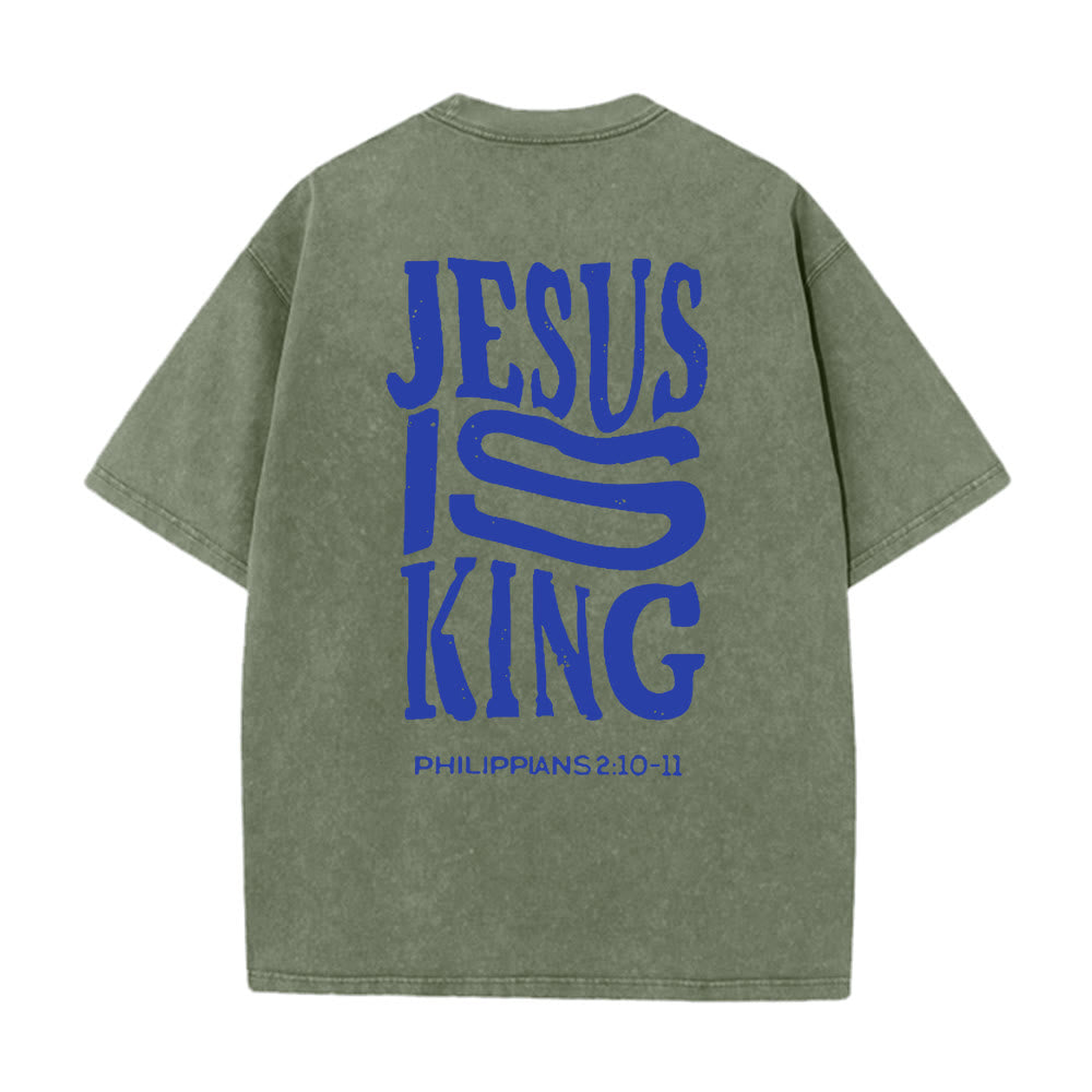Christianartworkshop Jesus Is King Graphic Unisex Washed T-Shirt - image 21