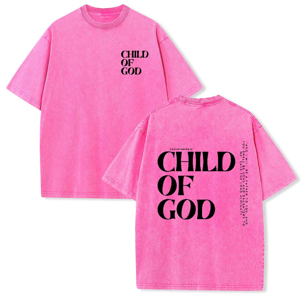 Christianartworkshop Child of God Graphic Unisex Washed T-Shirt - Pink - 5XL - image 17