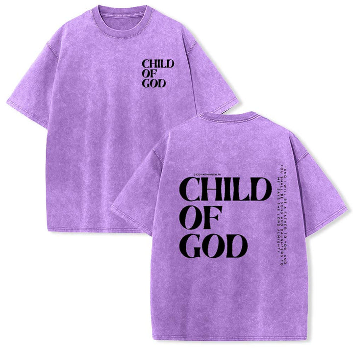 Christianartworkshop Child of God Graphic Unisex Washed T-Shirt - Purple - 5XL - image 26