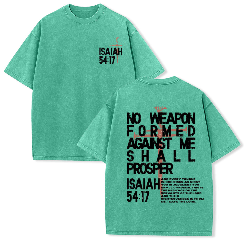 Christianartworkshop No Weapon Formed Against Me Graphic Unisex Washed T-Shirt - Green - 5XL - image 21
