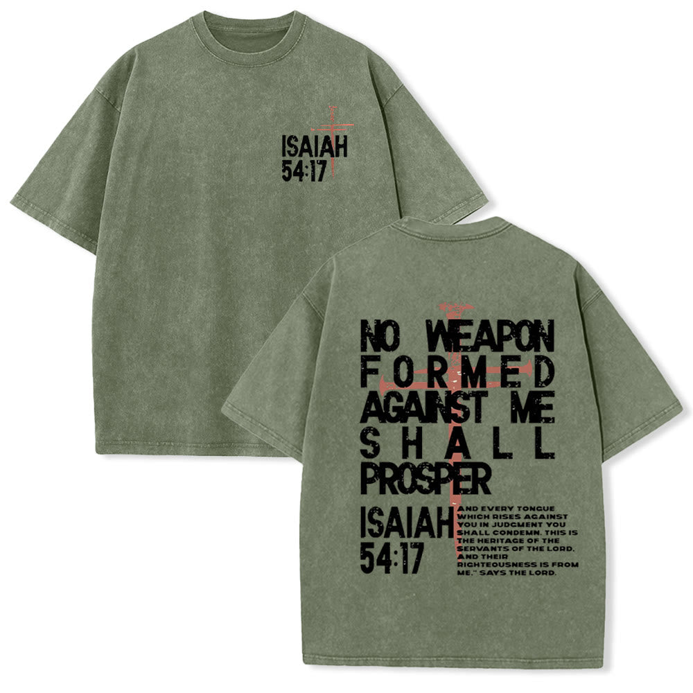 Christianartworkshop No Weapon Formed Against Me Graphic Unisex Washed T-Shirt - Army Green - 5XL - image 24