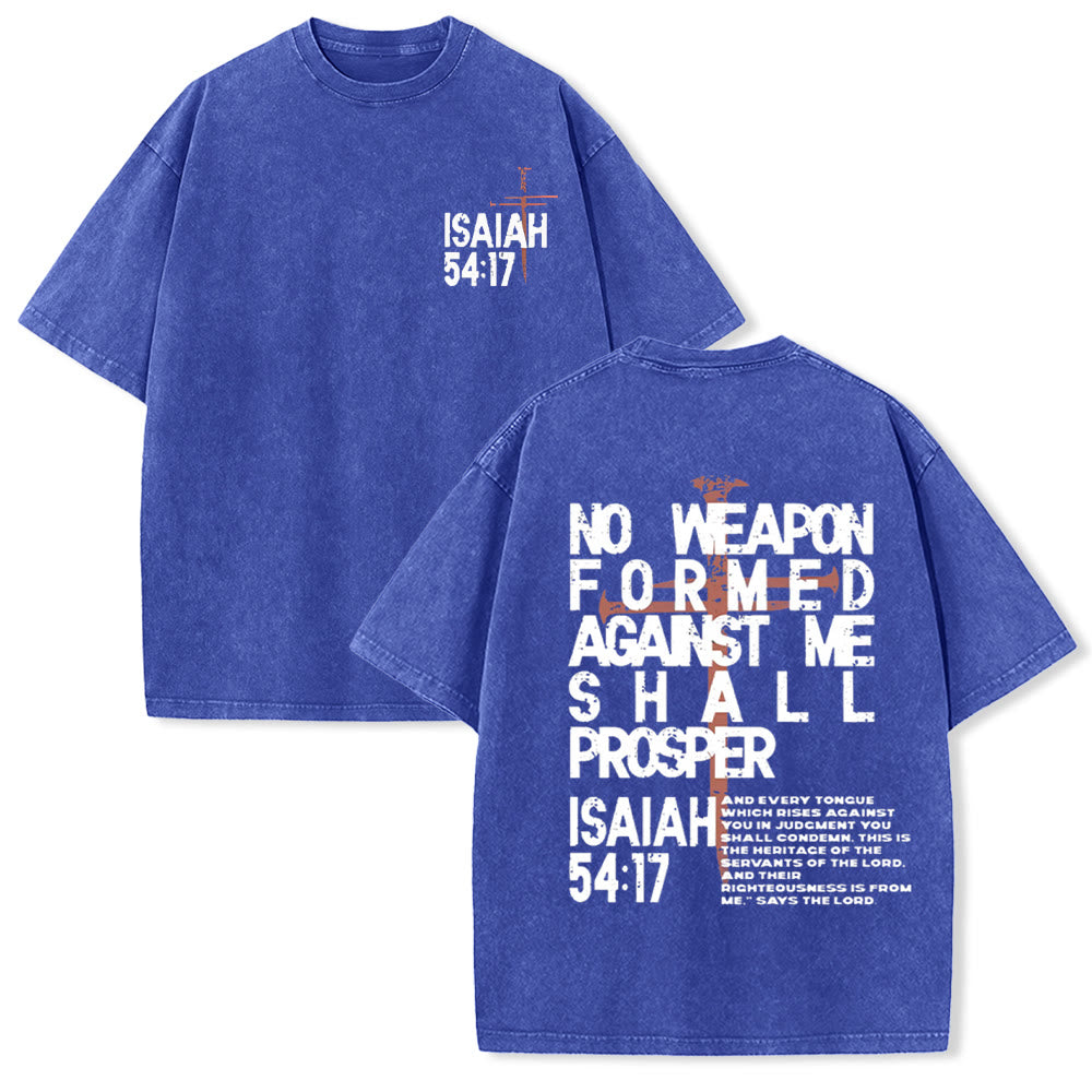 Christianartworkshop No Weapon Formed Against Me Graphic Unisex Washed T-Shirt - Blue - 5XL - image 15