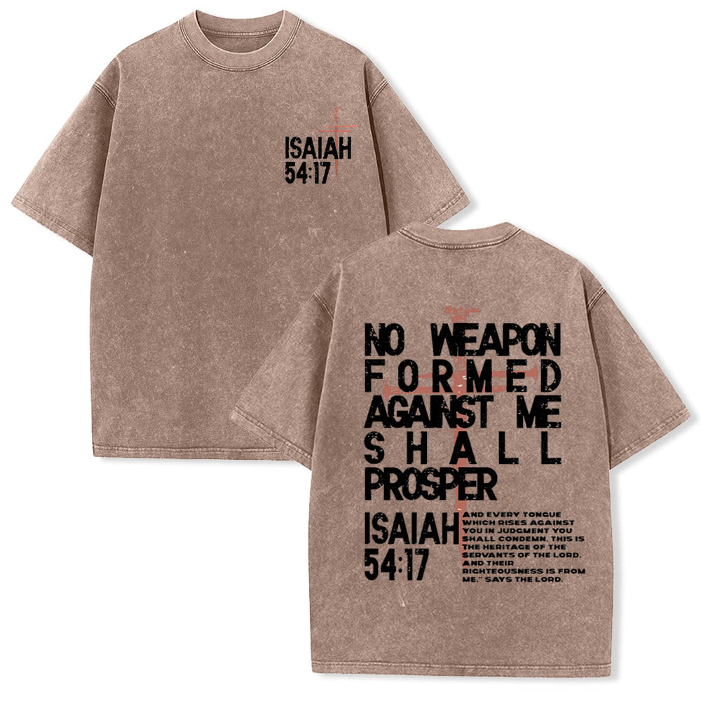 Christianartworkshop No Weapon Formed Against Me Graphic Unisex Washed T-Shirt - Brown - 5XL - image 12