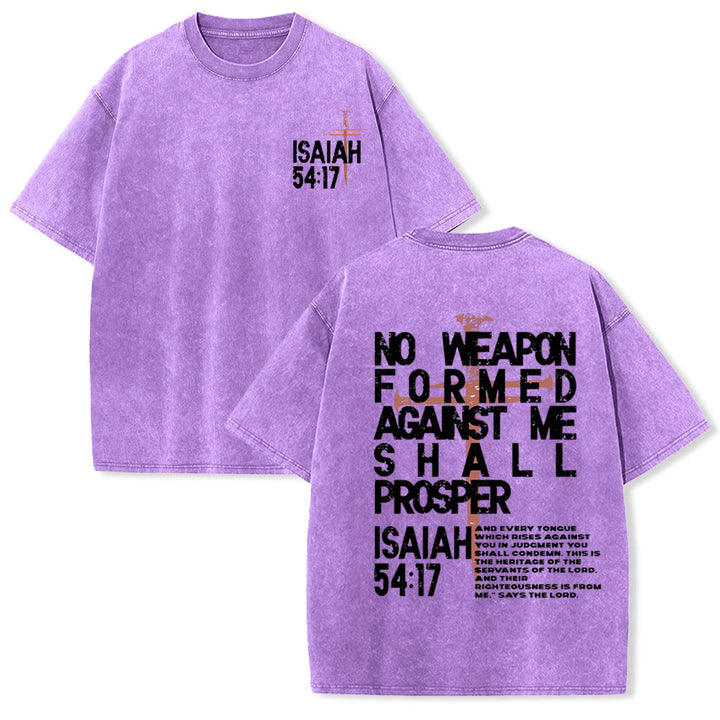 Christianartworkshop No Weapon Formed Against Me Graphic Unisex Washed T-Shirt - Purple - 5XL - image 27