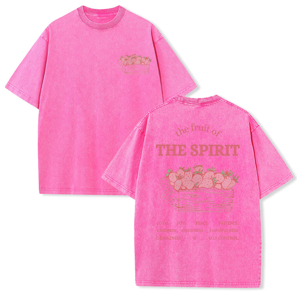 Christianartworkshop Fruit Of The Spirit Unisex Washed T-Shirt - Pink - 5XL - image 19