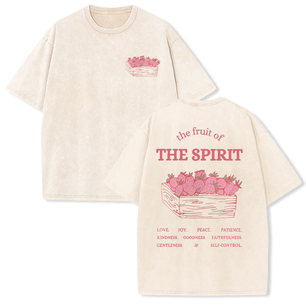 Christianartworkshop Fruit Of The Spirit Unisex Washed T-Shirt - Apricot - 5XL - image 22