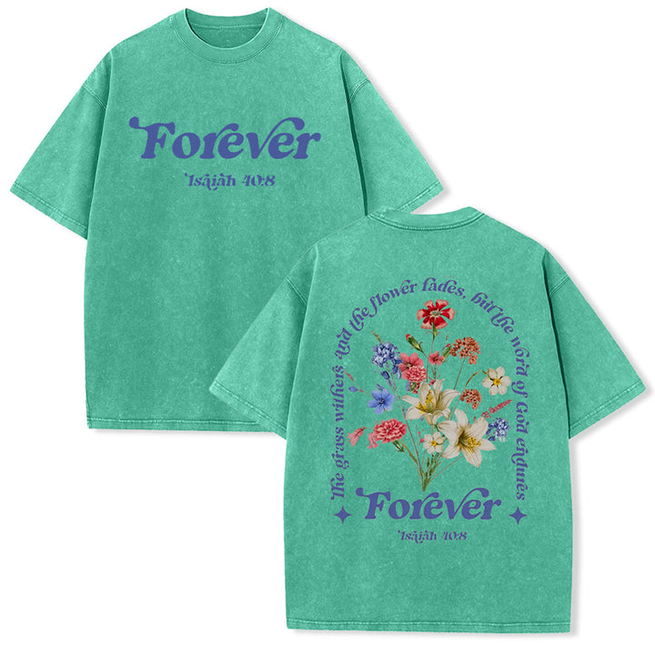 Christianartworkshop Eternal Word of God Unisex Washed T-Shirt - Green - 5XL - image 8