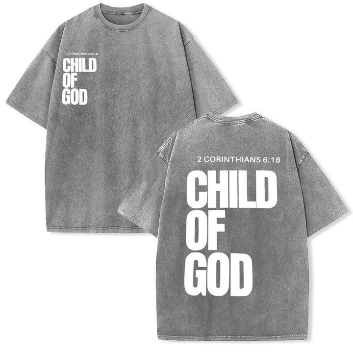 Christianartworkshop Minimalist Child of God Unisex Washed T-Shirt: Bold Faith in Clean Design - Grey - 5XL - image 8