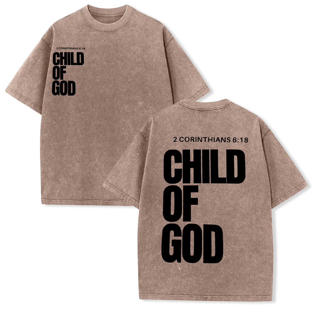 Christianartworkshop Minimalist Child of God Unisex Washed T-Shirt: Bold Faith in Clean Design - Coffee - 5XL - image 20