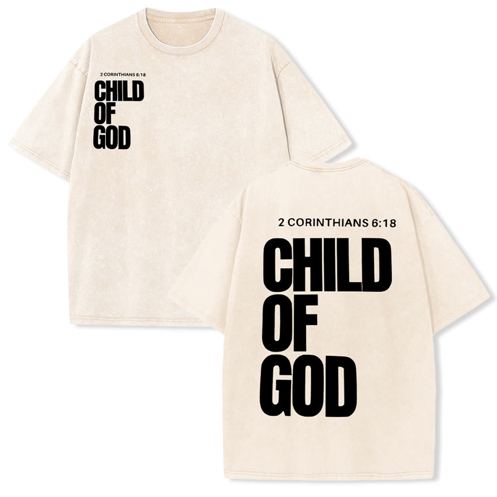 Christianartworkshop Minimalist Child of God Unisex Washed T-Shirt: Bold Faith in Clean Design - Apricot - 5XL - image 17