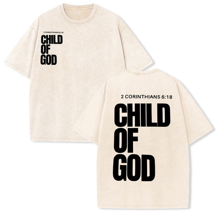 Christianartworkshop Minimalist Child of God Unisex Washed T-Shirt: Bold Faith in Clean Design - Apricot - 5XL - image 17