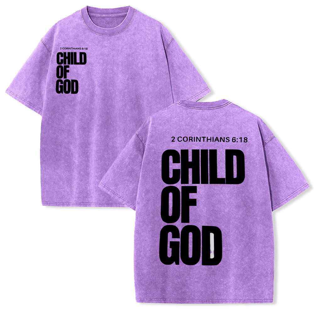 Christianartworkshop Minimalist Child of God Unisex Washed T-Shirt: Bold Faith in Clean Design - Purple - 5XL - image 14