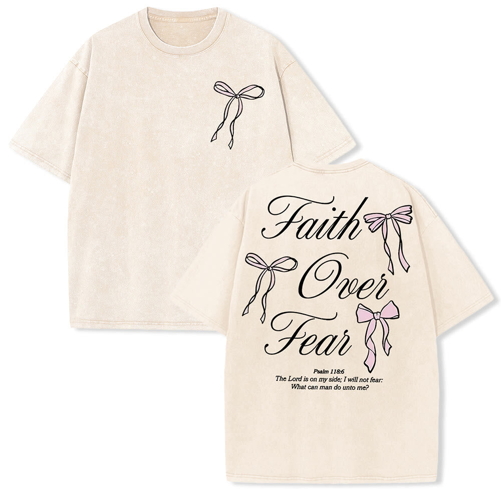 Christianartworkshop Faith Over Fear Unisex Washed T-Shirt - Apricot - 5XL - image 6
