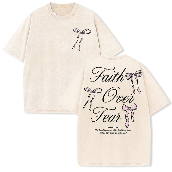 Christianartworkshop Faith Over Fear Unisex Washed T-Shirt - Apricot - 5XL - image 6