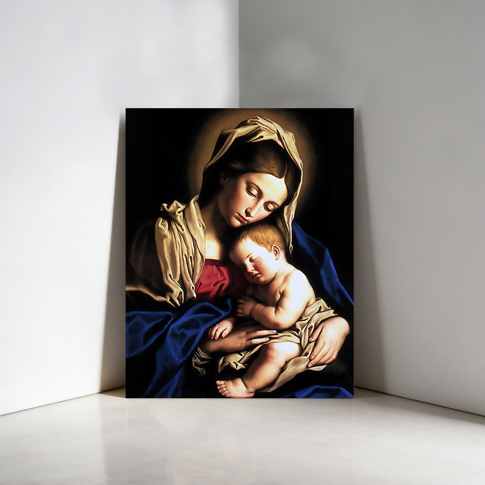 Christianartworkshop Gilded Halo Sleeping Jesus Wall Art Print: Ground Your Faith in the Holy Family’s Intimacy - image 2