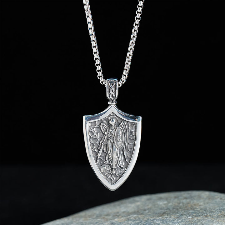 Christianartworkshop Archangel St. Michael Shield Amulet Titanium Necklace - image 4