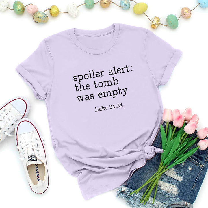 Christianartworkshop Luke 24:24 Empty Tomb Scripture Premium T-Shirt - Purple - 2XL - image 4