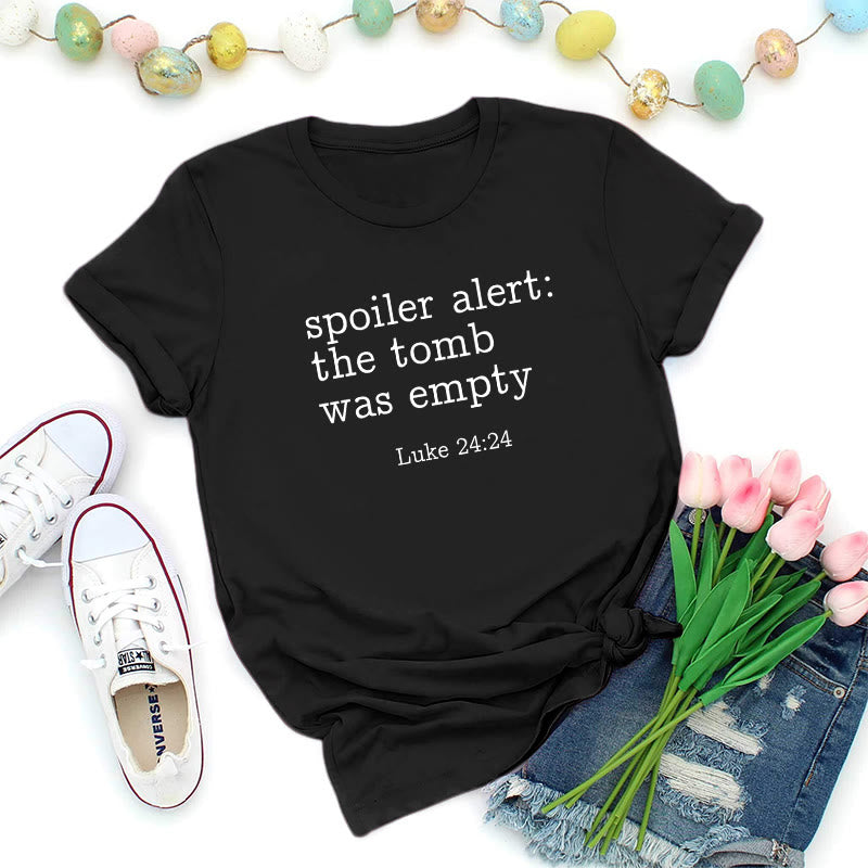 Christianartworkshop Luke 24:24 Empty Tomb Scripture Premium T-Shirt - Black - 2XL - image 2