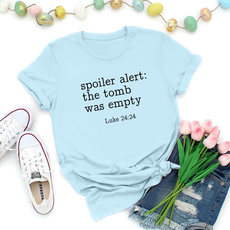 Christianartworkshop Luke 24:24 Empty Tomb Scripture Premium T-Shirt - Blue - 2XL - image 6