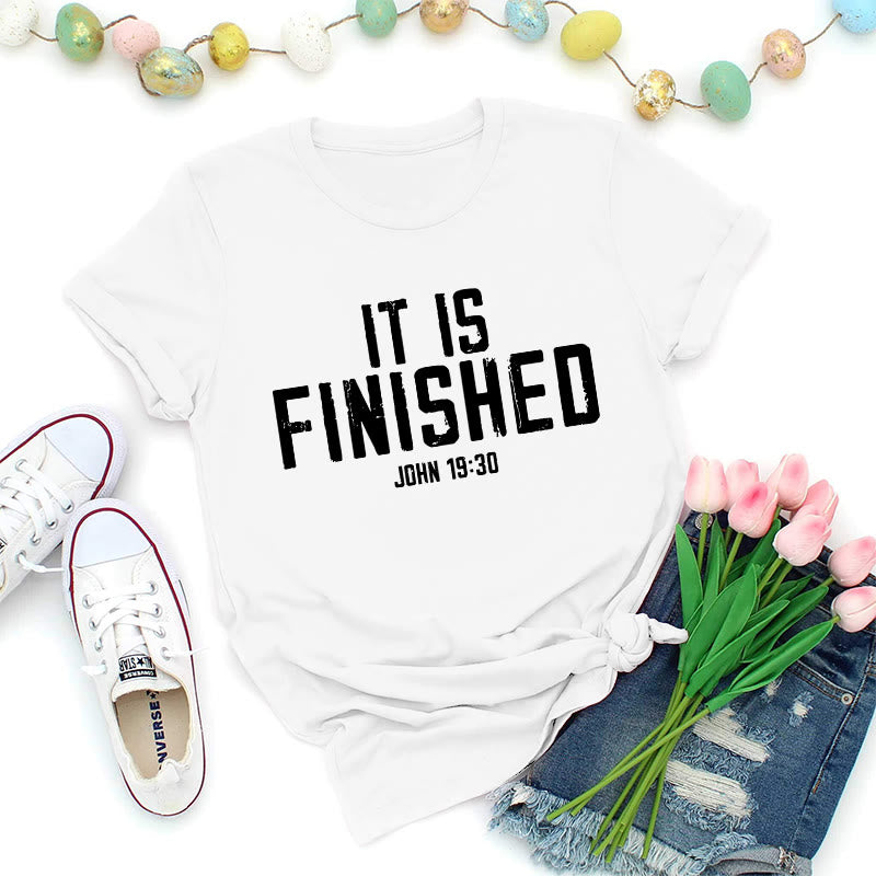 Christianartworkshop John 19:30 It Is Finished Distressed Premium T-Shirt - White - 2XL - image 2