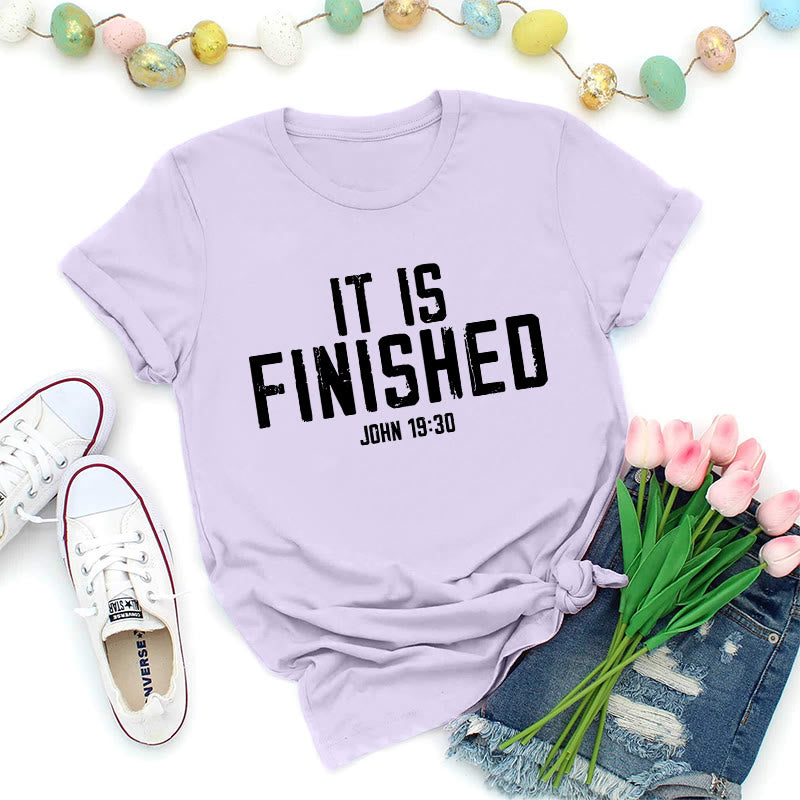 Christianartworkshop John 19:30 It Is Finished Distressed Premium T-Shirt - Purple - 2XL - image 5