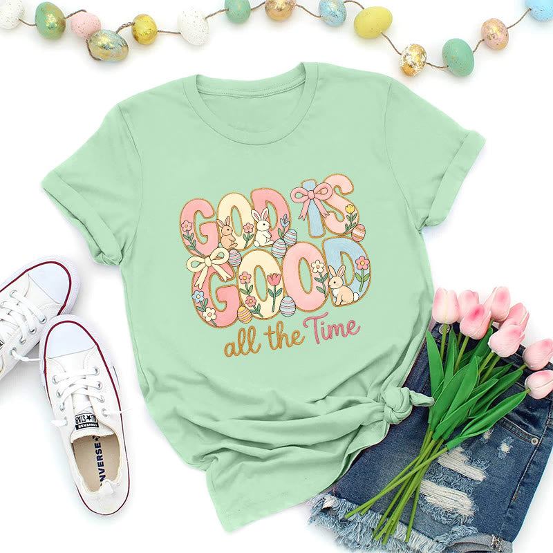 Christianartworkshop God Is Good Easter Motif Premium T-Shirt - Light Green - 2XL - image 0