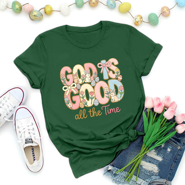 Christianartworkshop God Is Good Easter Motif Premium T-Shirt - Dark Green - 2XL - image 7