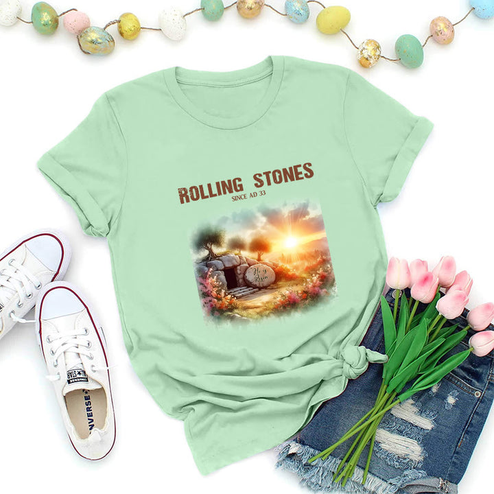 Christianartworkshop Faith-Inspired Rolling Stones T-Shirt - Light Green - 2XL - image 8