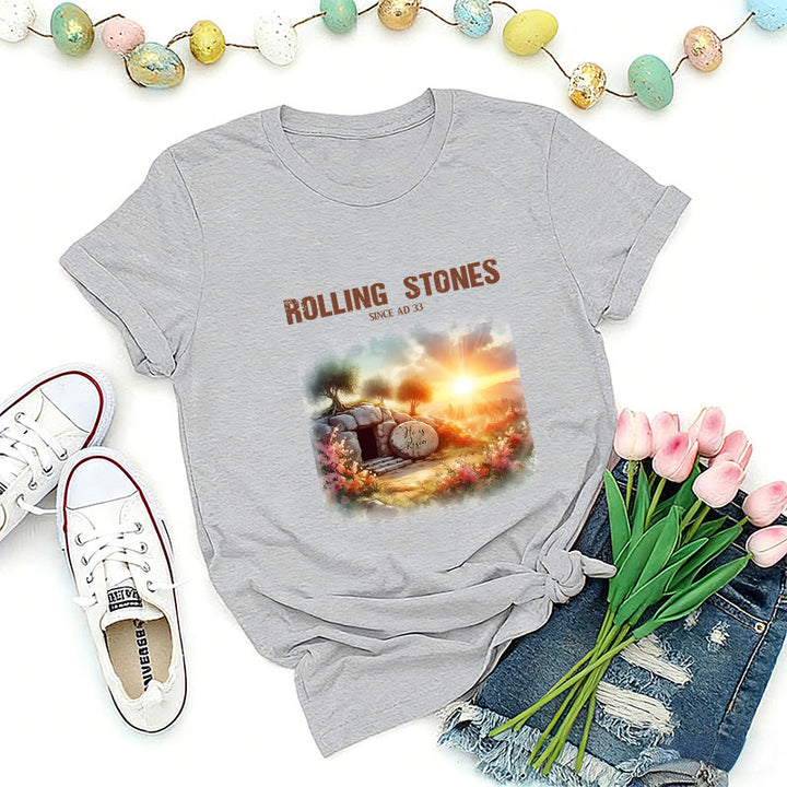 Christianartworkshop Faith-Inspired Rolling Stones T-Shirt - Grey - 2XL - image 3