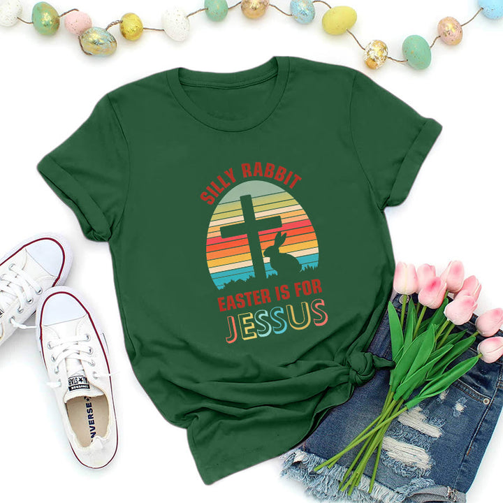 Christianartworkshop Easter Is For Jesus Retro Premium T-Shirt - Dark Green - 2XL - image 2