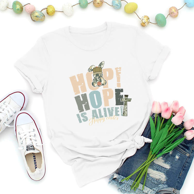Christianartworkshop Hope Is Alive Easter Premium T-Shirt - White - 2XL - image 1