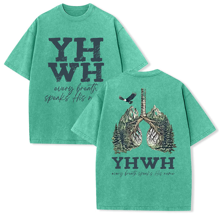 Christianartworkshop Every Breath Speaks His Name Unisex Washed T-shirt - image 5