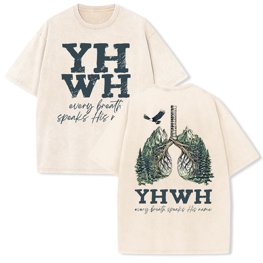 Christianartworkshop Every Breath Speaks His Name Unisex Washed T-shirt - image 14