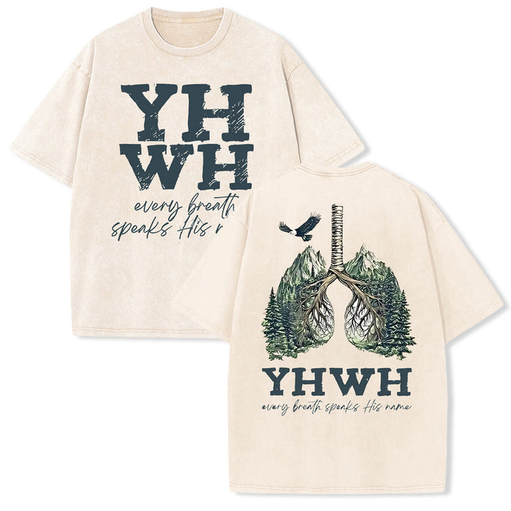 Christianartworkshop Every Breath Speaks His Name Unisex Washed T-shirt - image 14